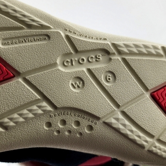 Crocs Adela Women's Foldover Fuzz Leather  Pink Boots Poppy Stucco Navy Size 6 - Picture 9 of 15